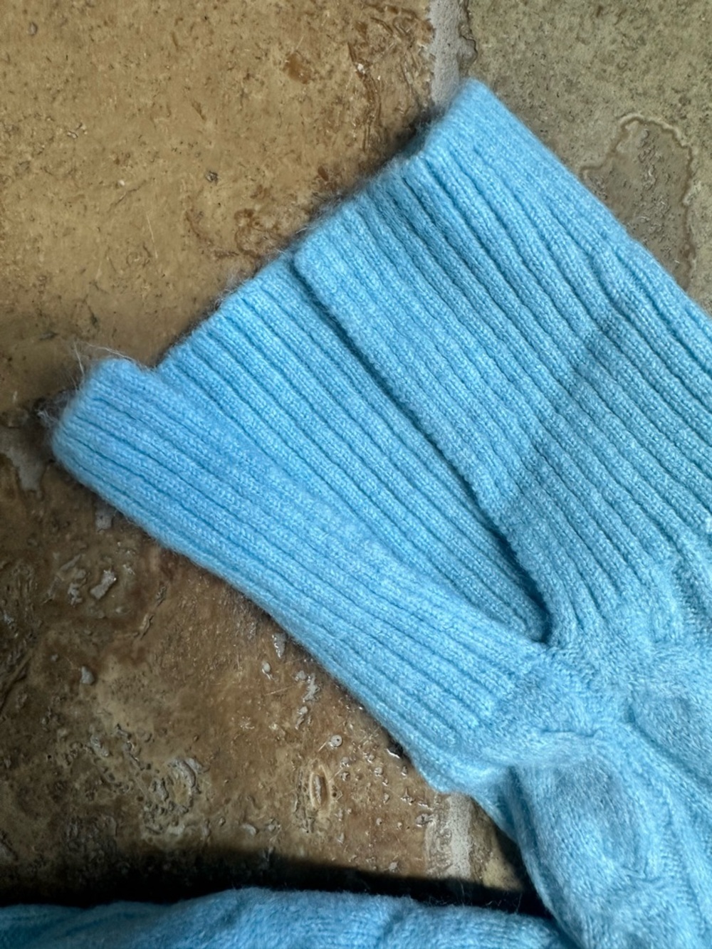 Like New JoyLab Cropped Blue Mock Turtle Neck Sweater - Picture 5 of 6